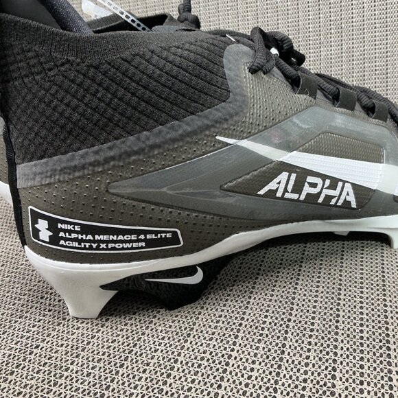 Nike Alpha Menace 4 Elite Agility Mens Size 13 Black/White Football Cleats main image 9